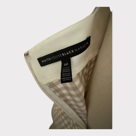 White House Black Market Gingham Button-Front Dress - Size 00 - Picture 9 of 12